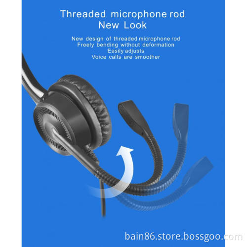 CS12 QD over-ear headset with microphone call center customer service earphone
